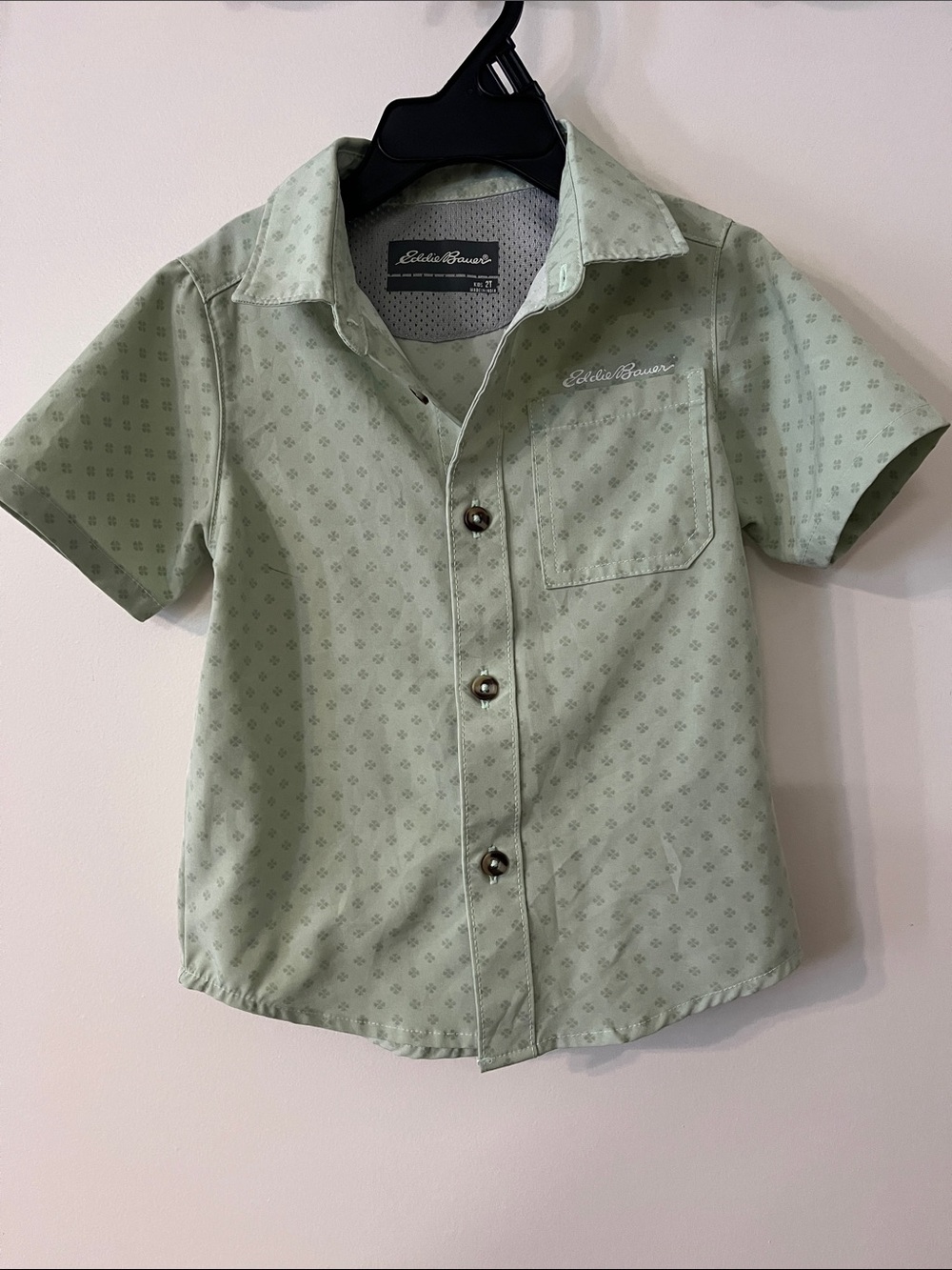 Eddie Bauer Mint Green Short Sleeve Button-Down Shirt for Kids